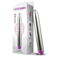 Renee Vibrador 10 Funciones 18,5 cm USB Plata · LATETOBED · Huevos y Balas Vibradoras