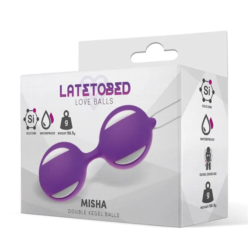 Misha Bola de Kegel Doble Silicona Púrpura · LATETOBED · Accesorios y Sets — Foto 2