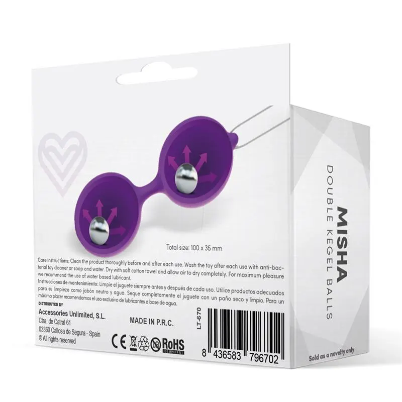 Misha Bola de Kegel Doble Silicona Púrpura · LATETOBED · Accesorios y Sets — Foto 3