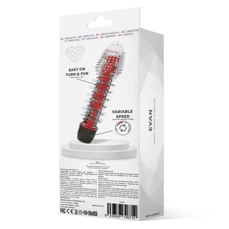 Evan Vibrador Multi Velocidad Rojo · LATETOBED · Vibradores — Foto 3