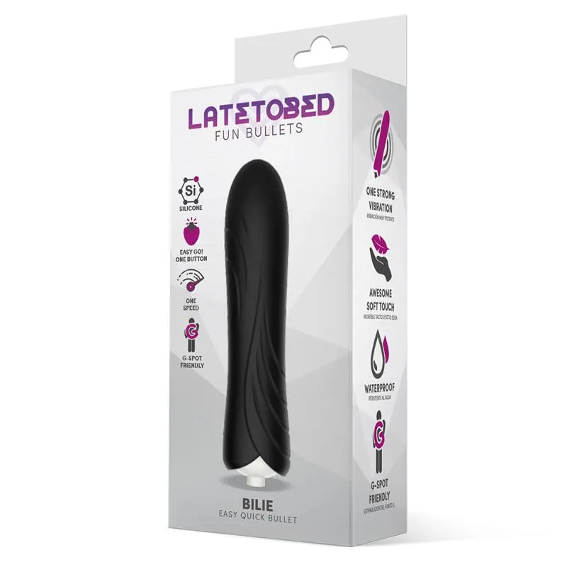 Bilie Bala Vibradora Easy Quick Silicona Negro · LATETOBED · Huevos y Balas Vibradoras — photo 2