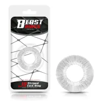 Anillo para el Pene Striped Súper Flexible 1.9 cm Transparente · BEAST RINGS · Anillos para el Pene