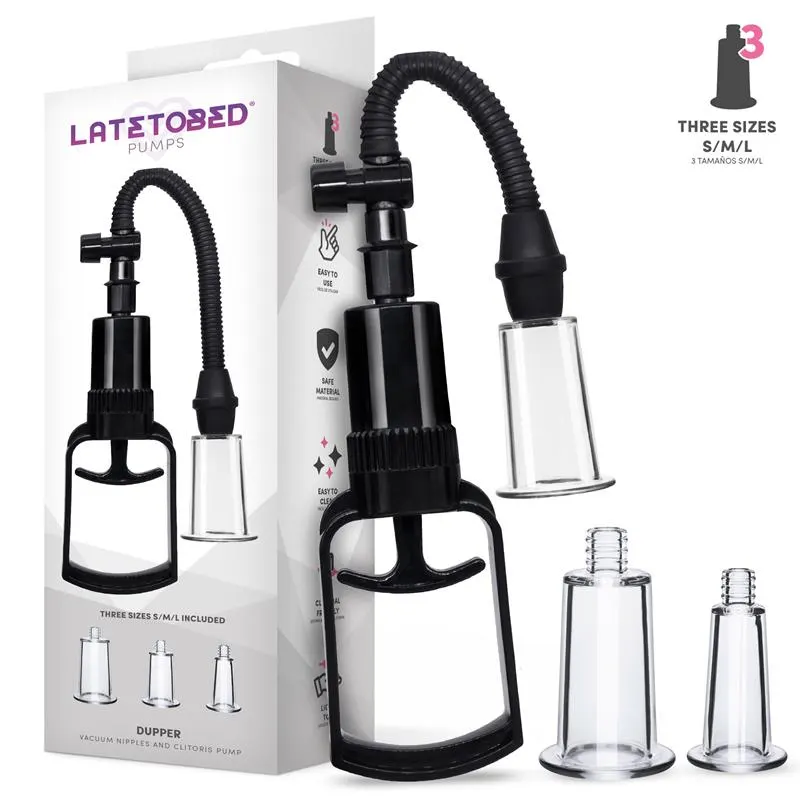 Dupper Bomba Manual para Vagina y Pezones 3 Copas · LATETOBED · Potenciadores y Retardantes