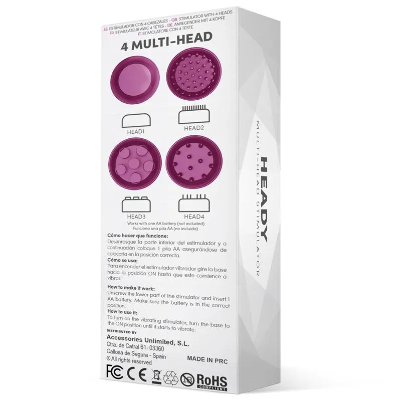 Heady Estimulador con 4 Cabezales Púrpura · LATETOBED · Estimuladores de Clítoris — photo 3