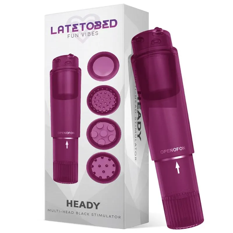 Heady Estimulador con 4 Cabezales Púrpura · LATETOBED · Estimuladores de Clítoris
