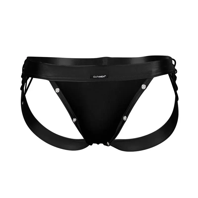 C4M14 Suspensorio Desire Leatherette Azul · CUT4MEN · Tangas y Braguitas — Foto 3