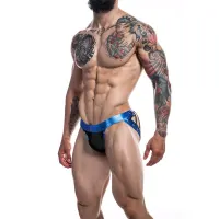 C4M14 Suspensorio Desire Leatherette Azul · CUT4MEN · Tangas y Braguitas