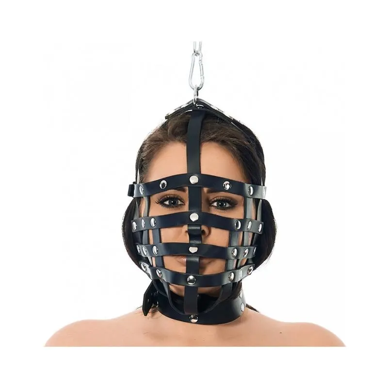 Máscara Cuero con Forma de Bozal Ajustable · BONDAGE PLAY · Máscaras, Antifaces y Mordazas
