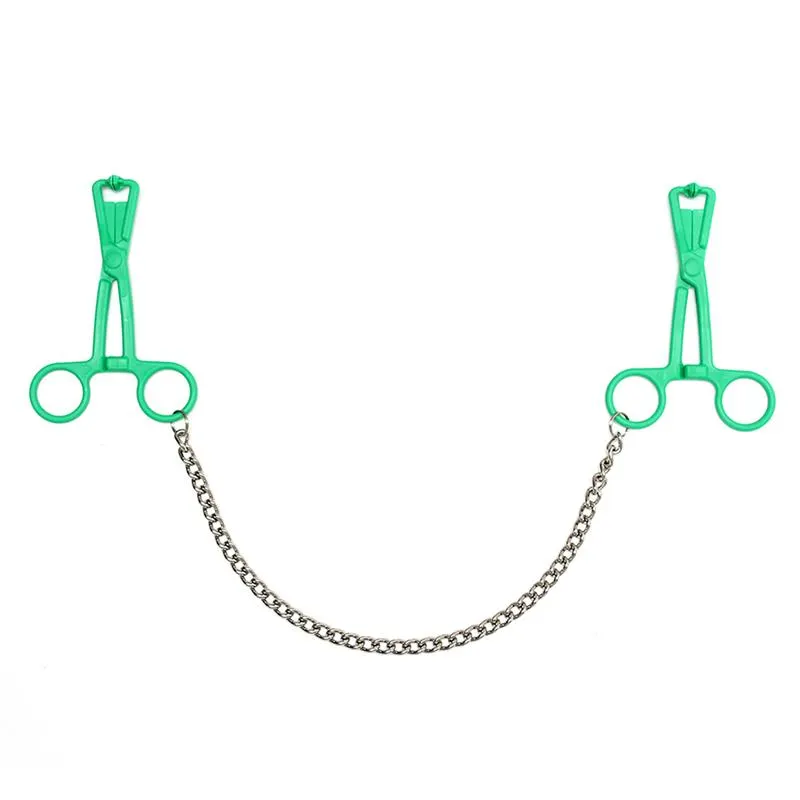 Pinzas  Pezones con Cadena  Verde · BONDAGE PLAY · Pinzas y Pezoneras