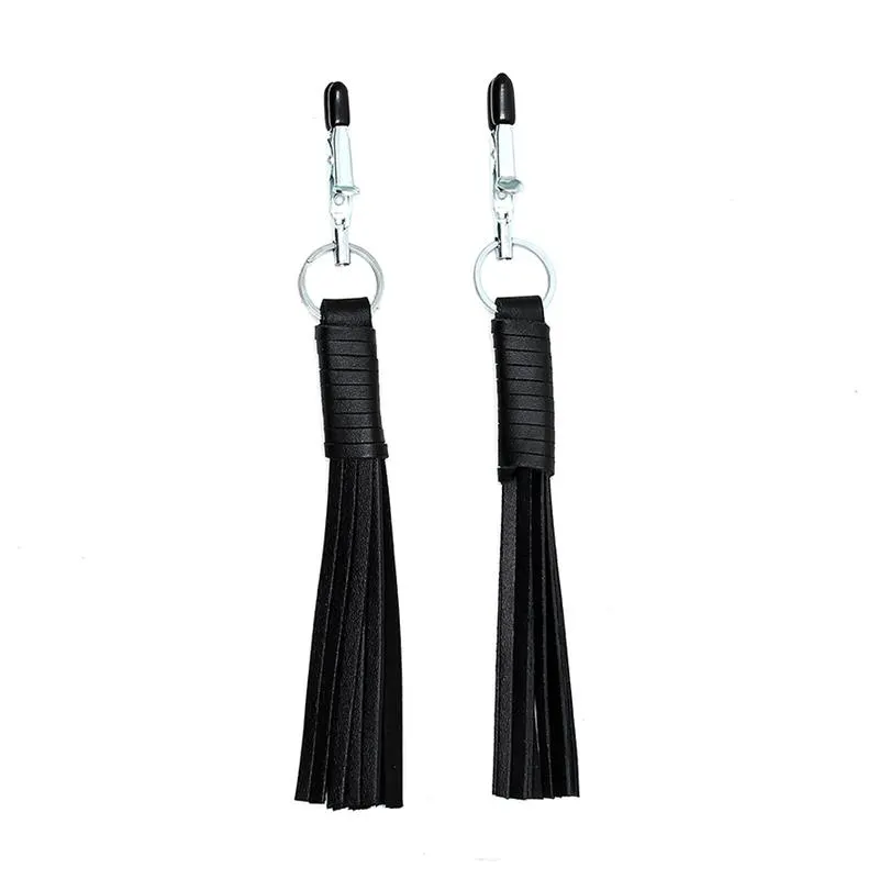 Pinzas para Pezones de Cuero · BONDAGE PLAY · Pinzas y Pezoneras