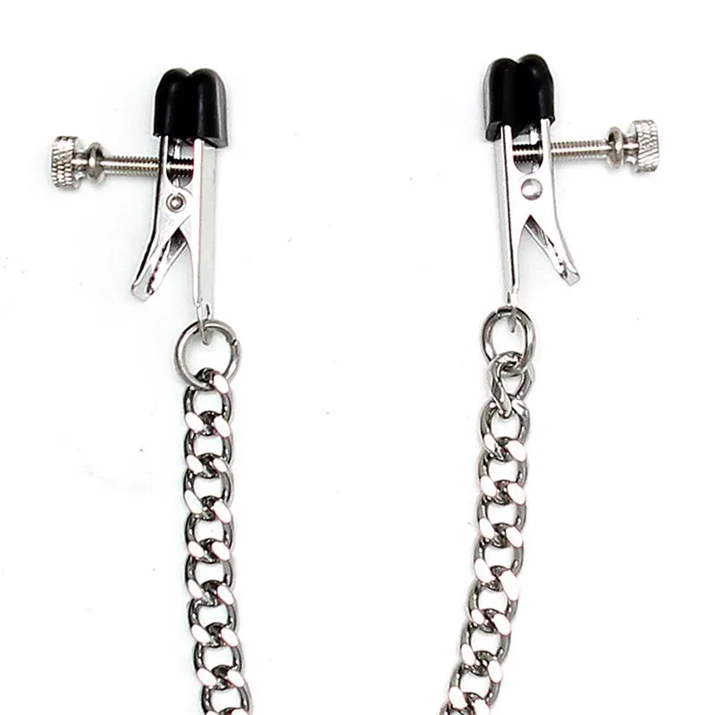 Pinzas Pezones con Cadena Metal Ajustables · BONDAGE PLAY · Pinzas y Pezoneras — Foto 2