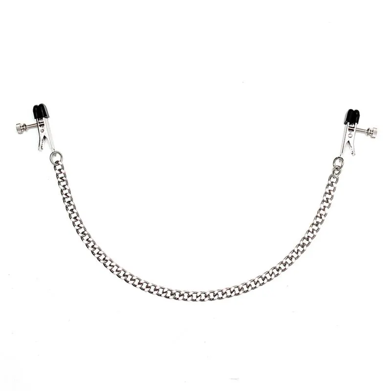 Pinzas Pezones con Cadena Metal Ajustables · BONDAGE PLAY · Pinzas y Pezoneras