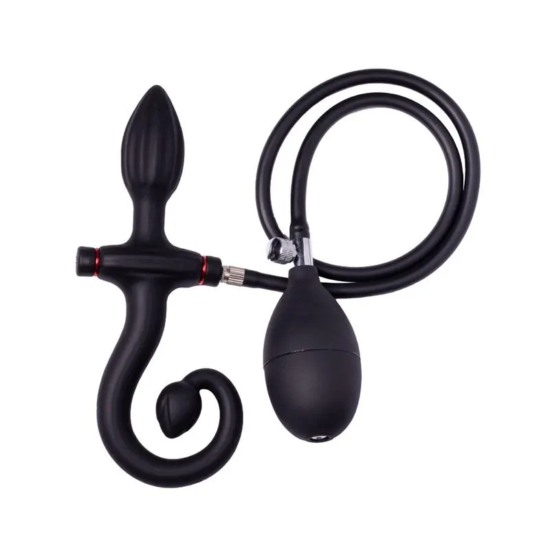 Plug Anal Inflable con Bomba Negro · LATEX PLAY · Anal
