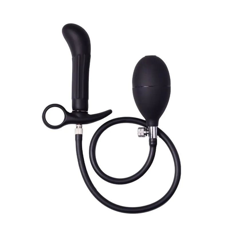 Plug Anal Inflable con Bomba Negro · LATEX PLAY · Anal