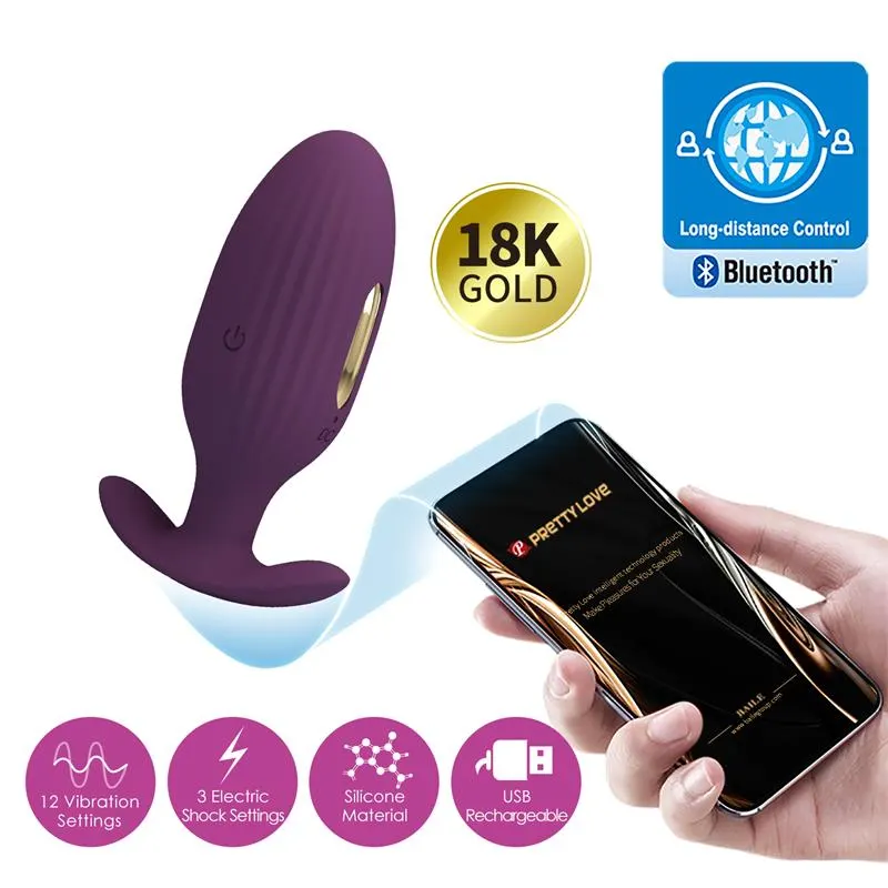 Jefferson Plug Anal con Vibración y Electroshock con APP · PRETTYLOVE · Anal