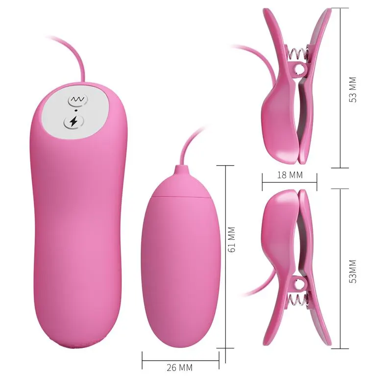 Pinzas para Pezones y Huevo Vibrador con Electro shock · PRETTYLOVE · Huevos y Balas Vibradoras — photo 5