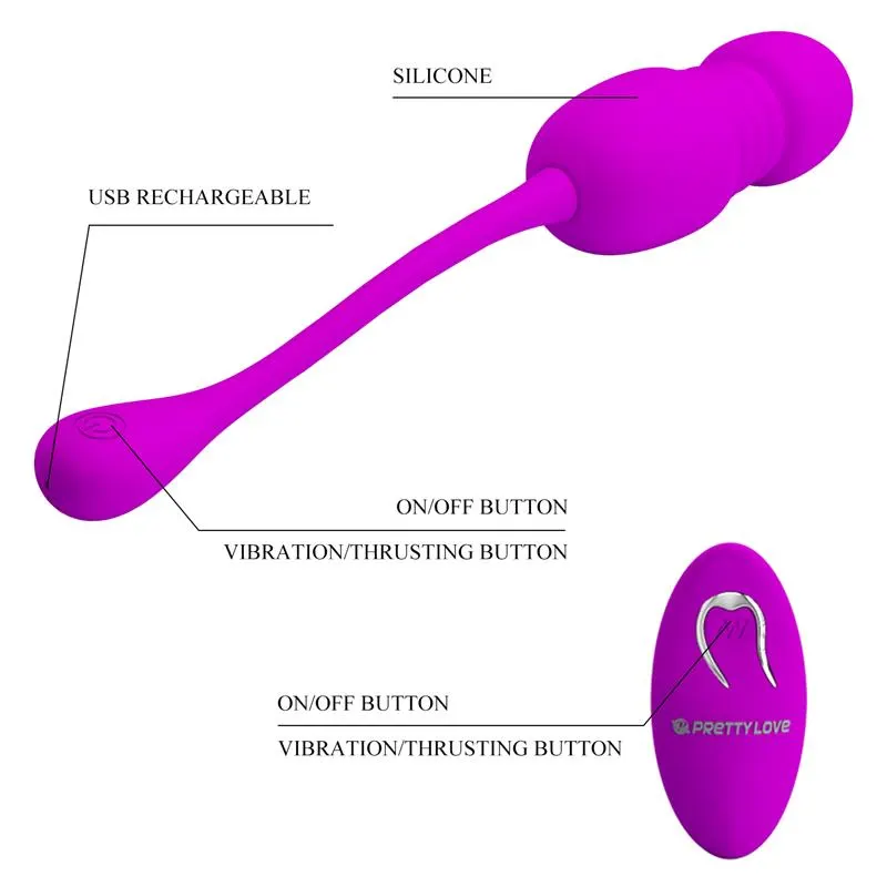 Callieri Huevo Vibrador con Thrusting y Control Remoto · PRETTYLOVE · Huevos y Balas Vibradoras — Foto 6