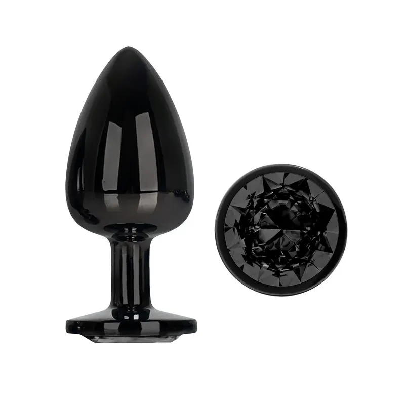 Blackgem Plug Anal Metálico con Joya Negro Talla L · AFTERDARK · Anal — Foto 2