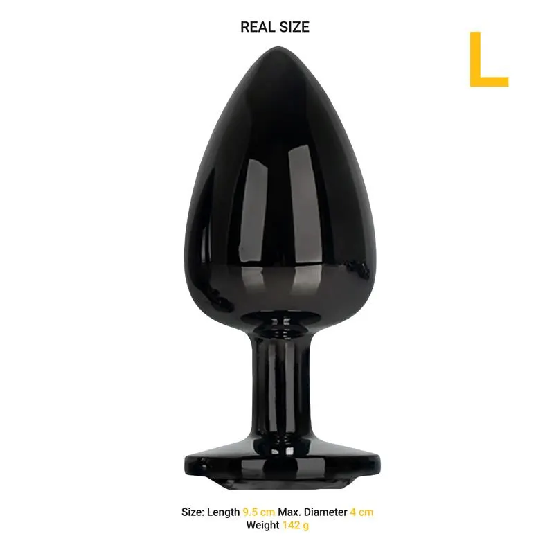 Blackgem Plug Anal Metálico con Joya Negro Talla L · AFTERDARK · Anal — Foto 4