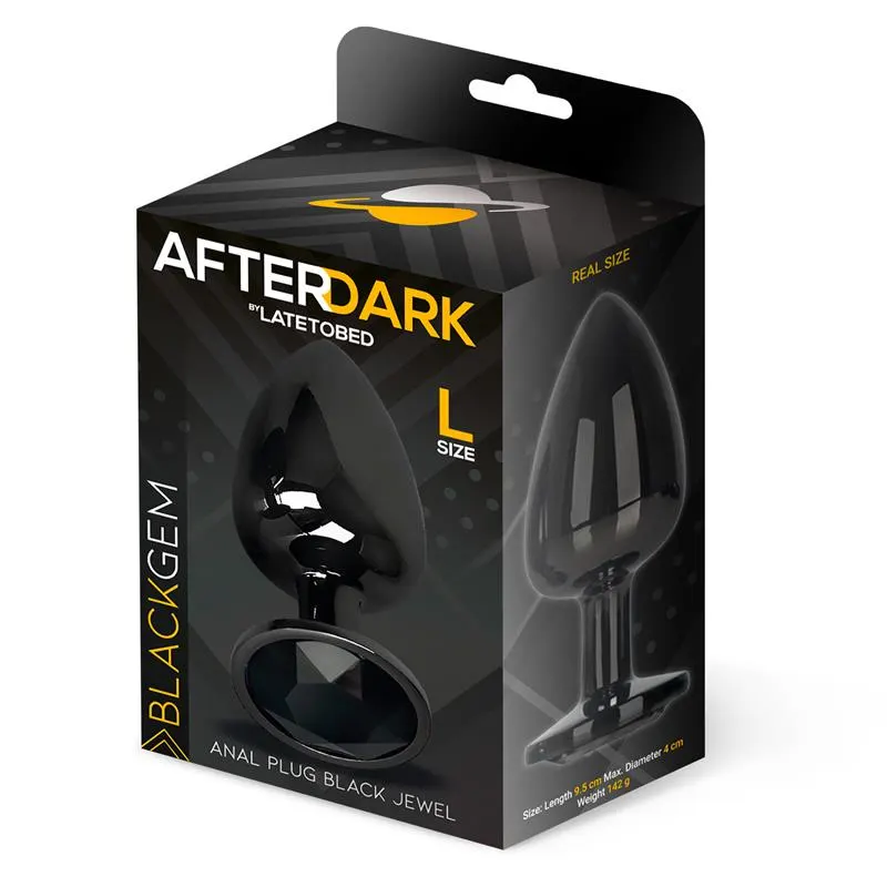 Blackgem Plug Anal Metálico con Joya Negro Talla L · AFTERDARK · Anal — Foto 5