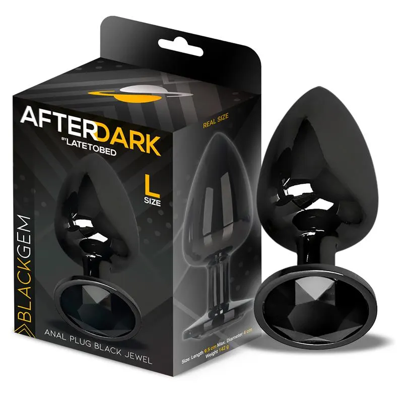 Blackgem Plug Anal Metálico con Joya Negro Talla L · AFTERDARK · Anal
