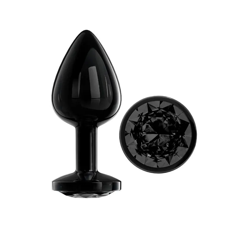 Blackgem Plug Anal Metálico con Joya Color Negro Talla M · AFTERDARK · Anal — Foto 2