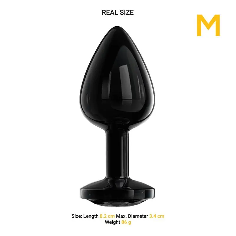 Blackgem Plug Anal Metálico con Joya Color Negro Talla M · AFTERDARK · Anal — Foto 4