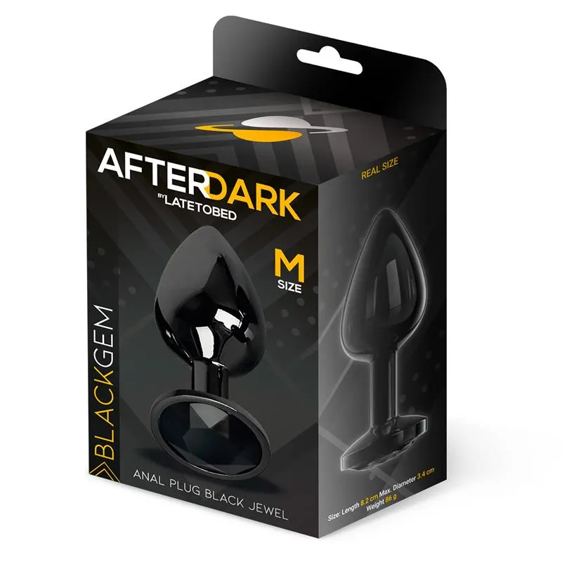 Blackgem Plug Anal Metálico con Joya Color Negro Talla M · AFTERDARK · Anal — Foto 5