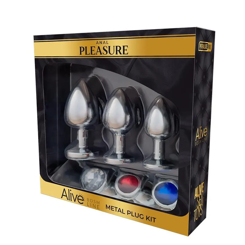 Set de 3 Plug de Metal con Joya · ALIVE · Anal