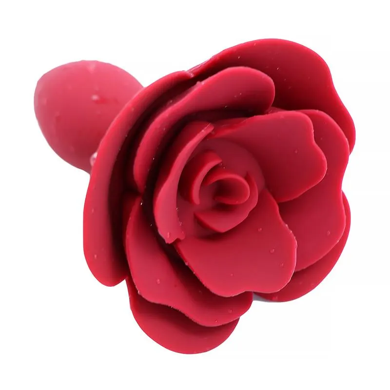 Plug Anal de Silicona con Rosa Rojo · A-GUSTO · Anal — photo 2