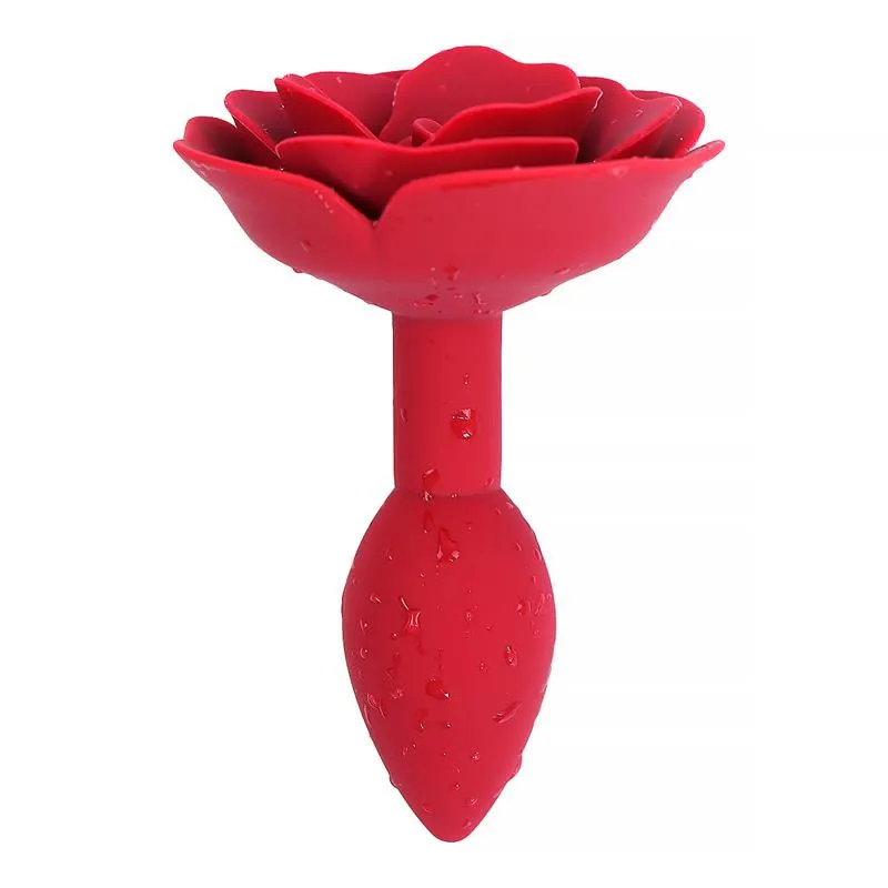 Plug Anal de Silicona con Rosa Rojo · A-GUSTO · Anal — photo 4