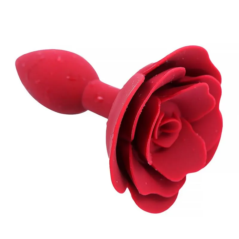 Plug Anal de Silicona con Rosa Rojo · A-GUSTO · Anal