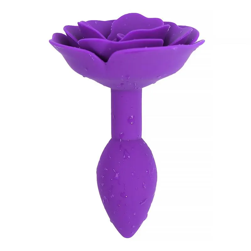 Plug Anal de Silicona con Rosa Púrpura · A-GUSTO · Anal — Foto 4