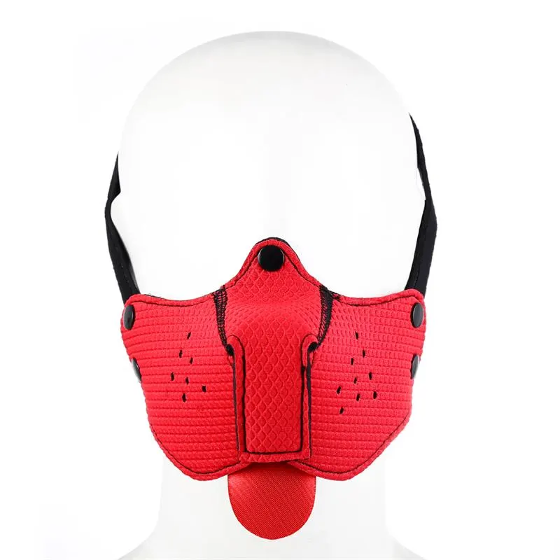 Bozal de Perro de Neopreno Desmontable y Ajustable Rojo · A-GUSTO · Máscaras, Antifaces y Mordazas — Foto 2