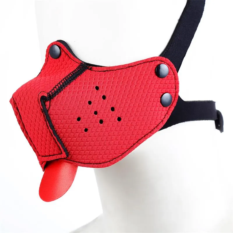 Bozal de Perro de Neopreno Desmontable y Ajustable Rojo · A-GUSTO · Máscaras, Antifaces y Mordazas — Foto 3