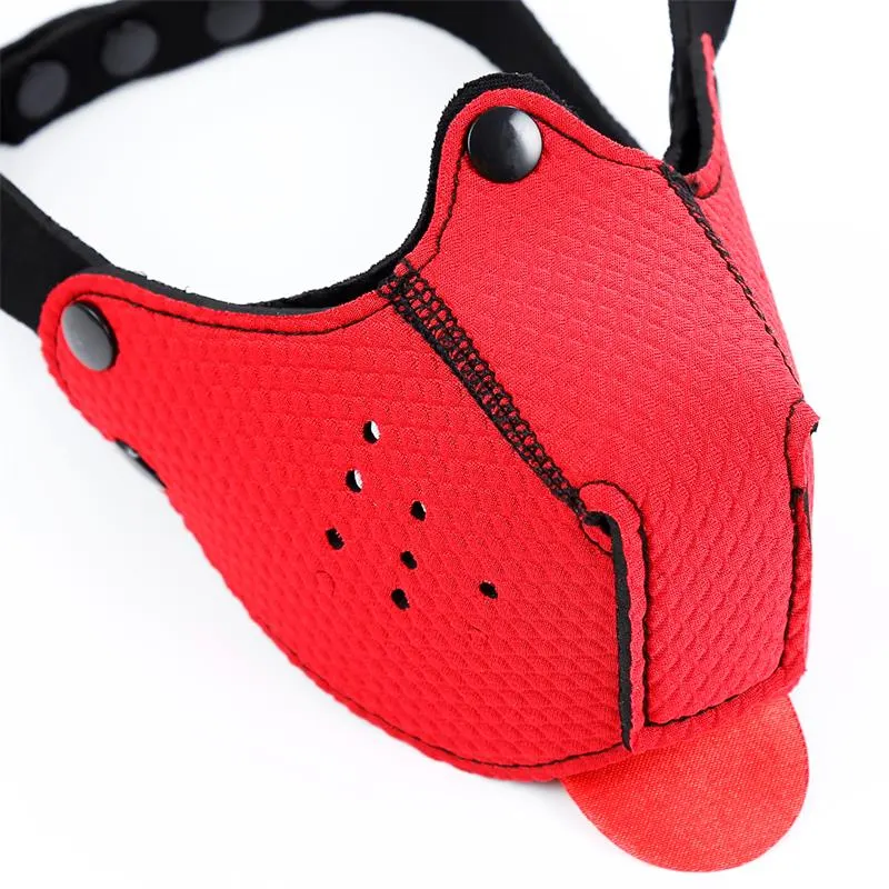 Bozal de Perro de Neopreno Desmontable y Ajustable Rojo · A-GUSTO · Máscaras, Antifaces y Mordazas — Foto 4
