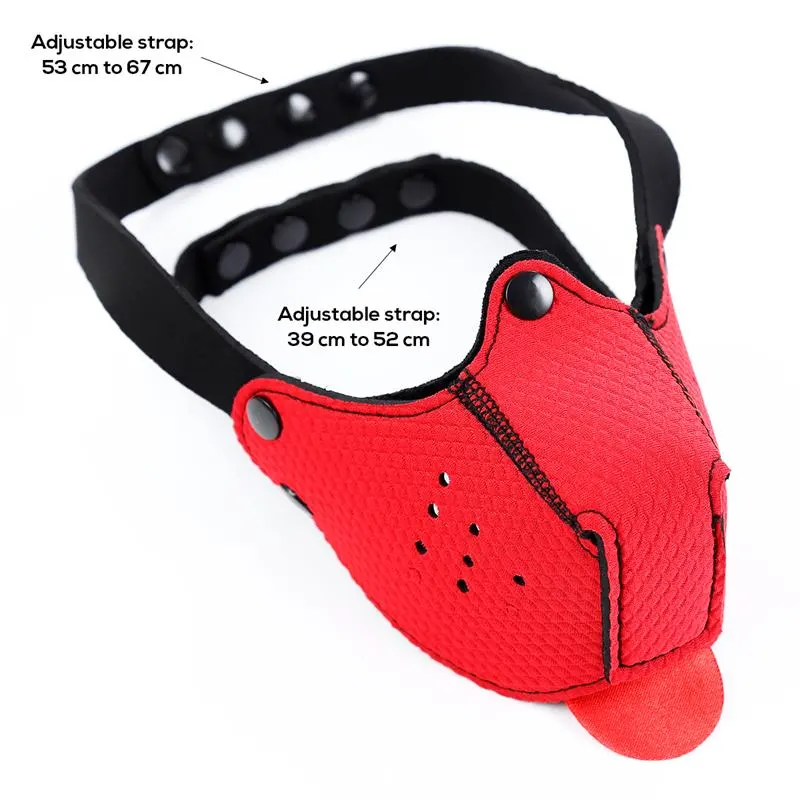 Bozal de Perro de Neopreno Desmontable y Ajustable Rojo · A-GUSTO · Máscaras, Antifaces y Mordazas — Foto 7