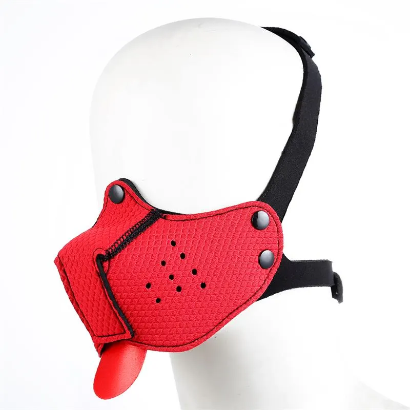 Bozal de Perro de Neopreno Desmontable y Ajustable Rojo · A-GUSTO · Máscaras, Antifaces y Mordazas