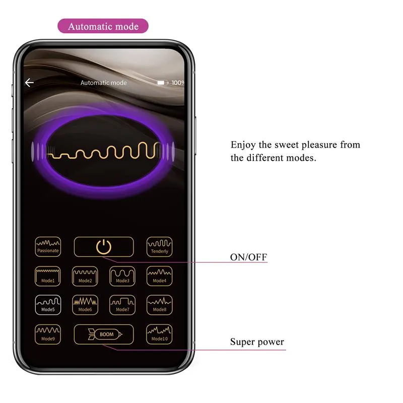 Abner Huevo Vibrador con App Lila · PRETTYLOVE · Huevos y Balas Vibradoras — Foto 12