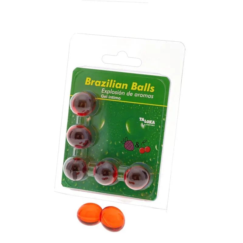 Set 5 Brazilian Balls Explosion Aroma Fresa y Cereza · BRAZILIAN BALLS · Cuidado Íntimo y Masaje
