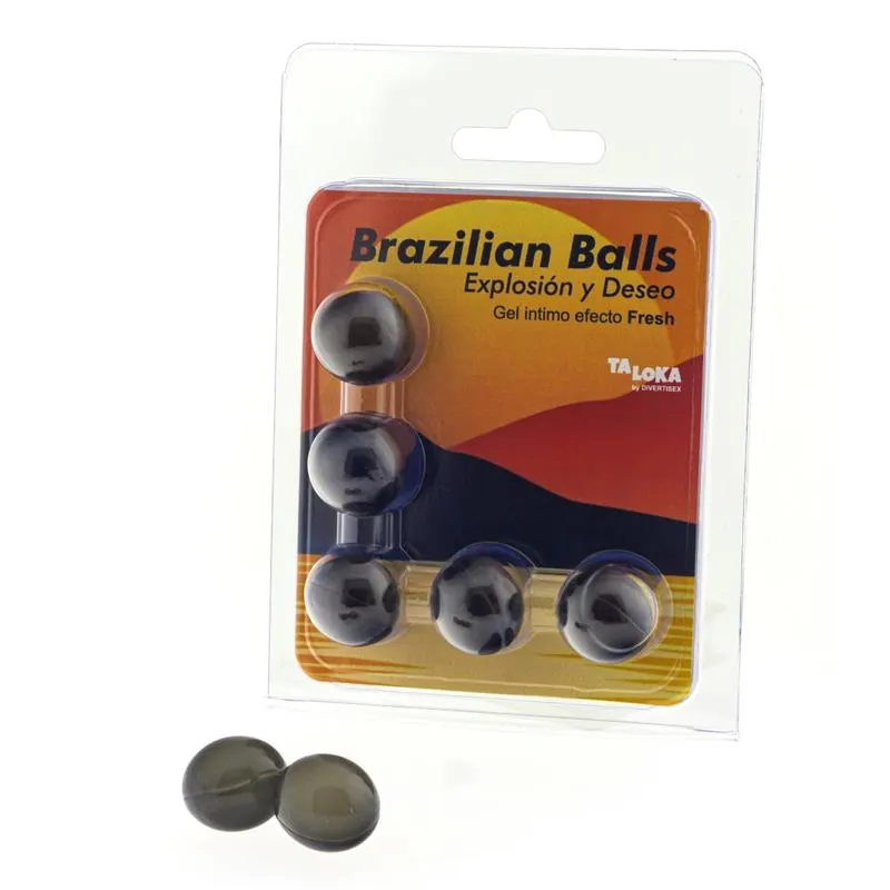 Set 5 Brazilian Balls Gel Excitante Efecto Fresh · BRAZILIAN BALLS · Cuidado Íntimo y Masaje