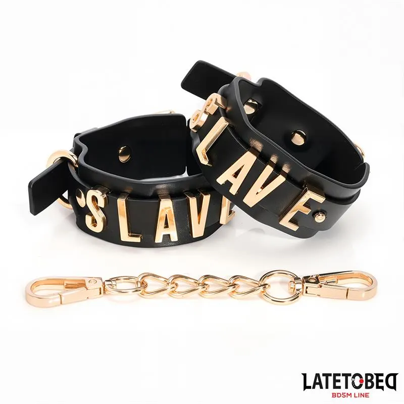 Esposas para Tobillos SLAVE con Cadena Dorada · LATETOBED BDSM LINE · Esposas y Ataduras — Foto 3