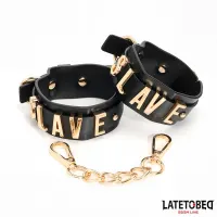 Esposas para Tobillos SLAVE con Cadena Dorada · LATETOBED BDSM LINE · Esposas y Ataduras