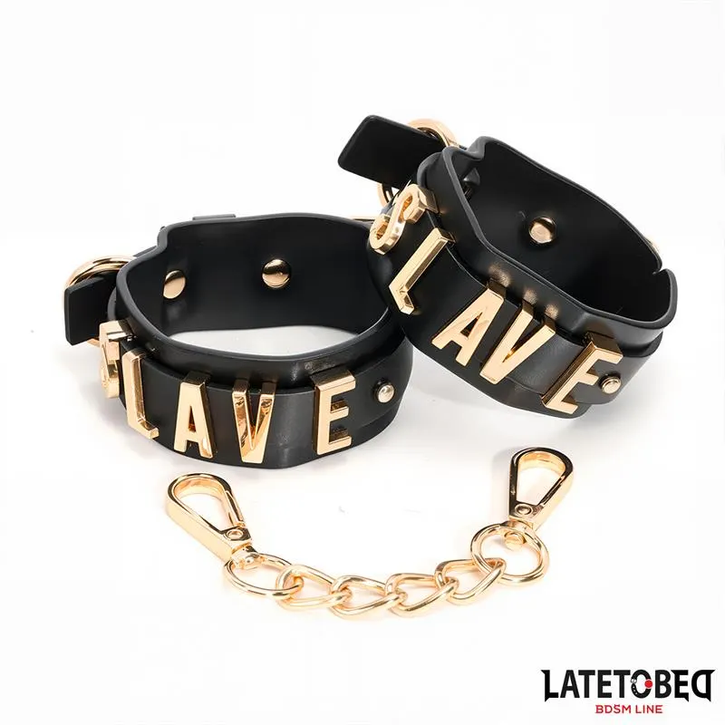Esposas para Tobillos SLAVE con Cadena Dorada · LATETOBED BDSM LINE · Esposas y Ataduras