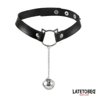 Choker con Aro con Orejitas y Cascabel · LATETOBED BDSM LINE · Juegos y Complementos Divertidos