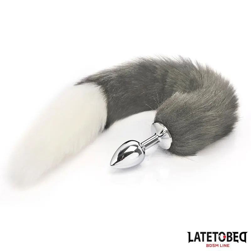 Plug Anal con Cola Blanco y Negro 40 cm · LATETOBED BDSM LINE · Anal