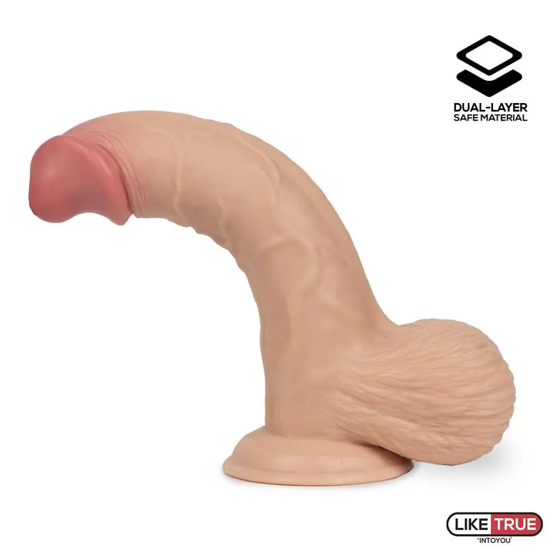 Fentok Dildo Realista Testículos Completos Dual Layer Retractil 7.5 · LIKETRUE · Dildos — Foto 3