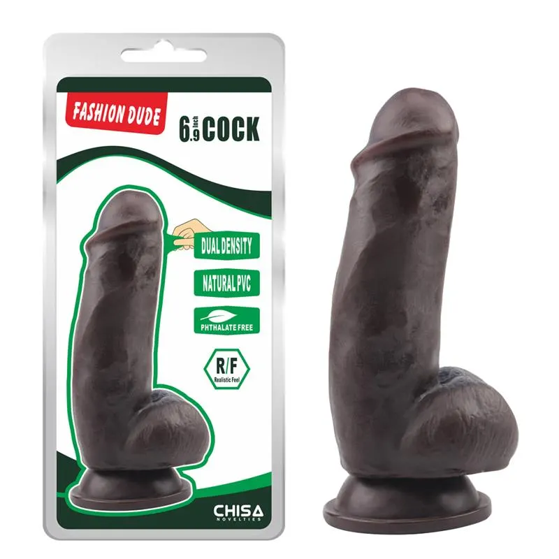 Dildo Dual Density Fashion Dude 17.5 x 4.9 cm Marron · CHISA · Dildos