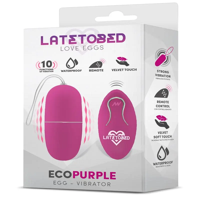 Ecopurple Huevo Vibrador con Control Remoto · LATETOBED · Huevos y Balas Vibradoras — Foto 2