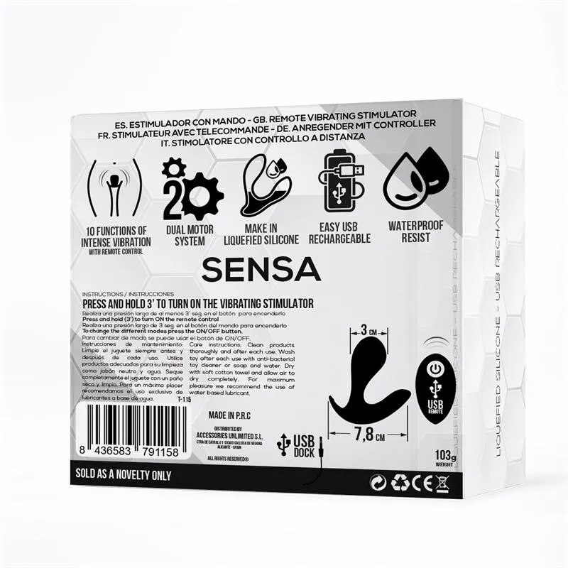 Sensa Estimulador Control Remoto USB SIlicona Líquida Negro · TARDENOCHE · Estimuladores de Clítoris — Foto 3